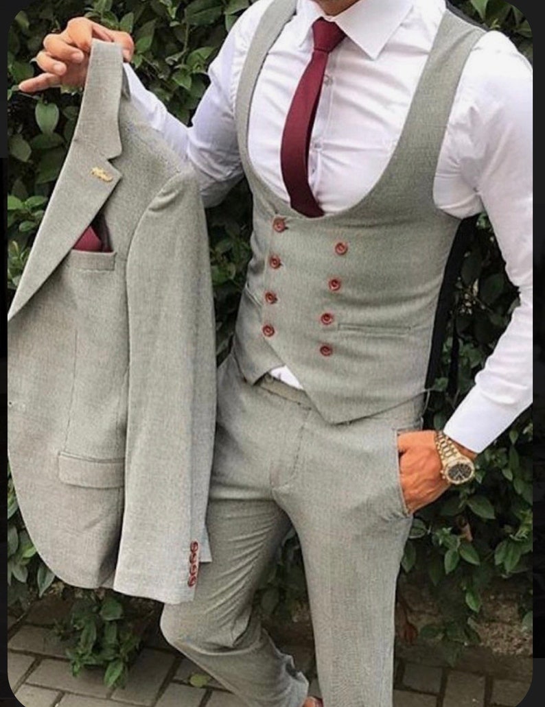 Men Suits 3 Piece Grey Suits for Men Slim Fit Suitsone - Etsy