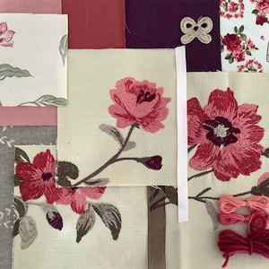Slow stitch bundle - fabric & lace scrapbooking - vintage - mindful sewing - inspiration fabric journaling