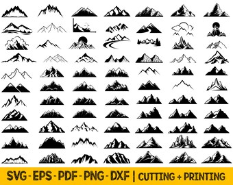Mountain SVG Bundle: Hiking & Nature Adventure Designs (Digital Download)