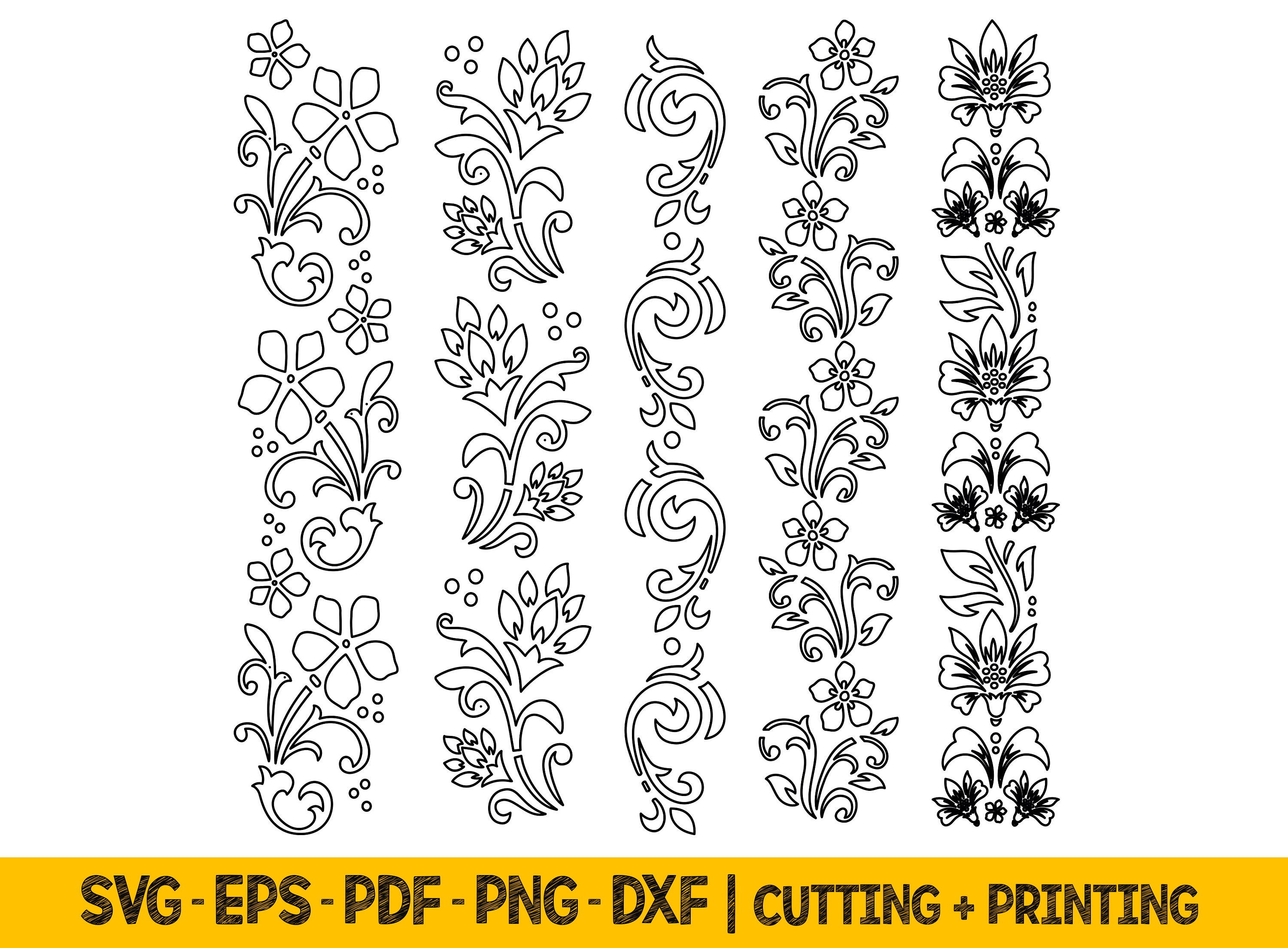 Flower Border Svg Files for Cricut Wedding Flowers Svg Cricut - Etsy