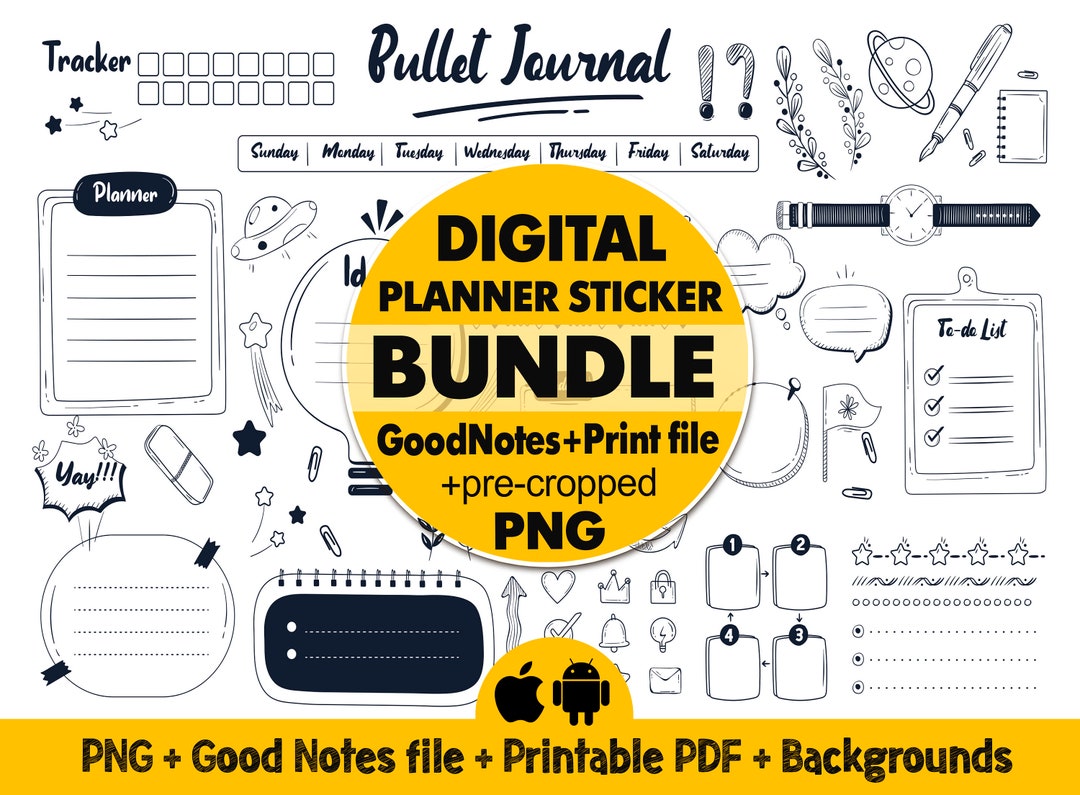 Digital Stickers Goodnotes, Pre Cropped Planner Stickers Digital ...