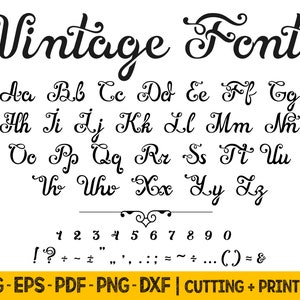 Retro Vintage Font SVG: Cricut Alphabet (Digital Download)