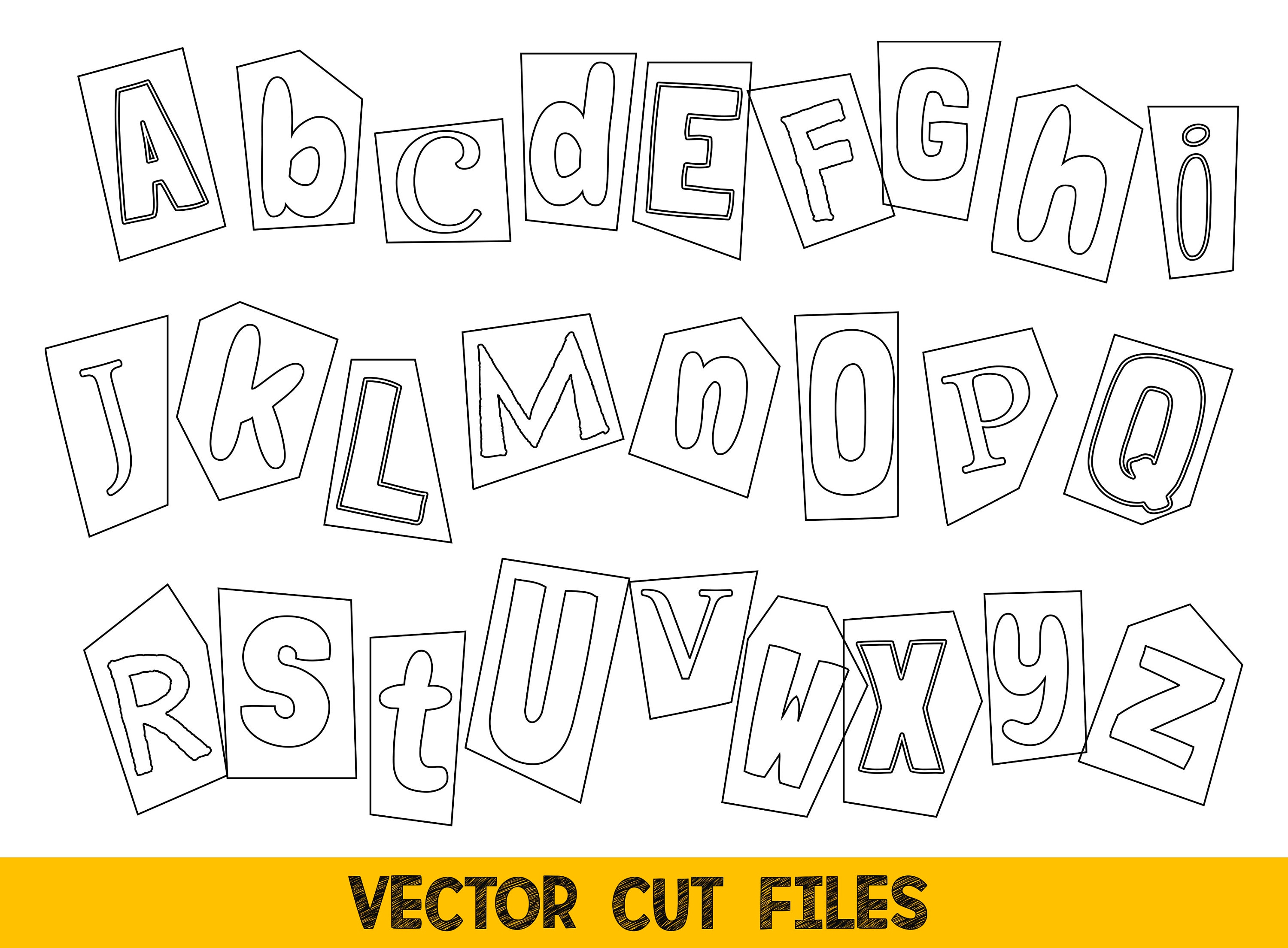 Fill Letters Svg Alphabet Svg Bundle, Letters Svg Files for Cricut, Cut Files Alphabet ...