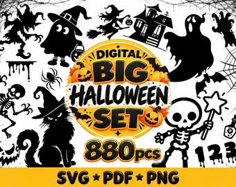 Happy Halloween Svg Bundle Designs Download Commercial Use, Kids Halloween Png Designs, Spooky Season Svg Files, Funny Halloween Png Files