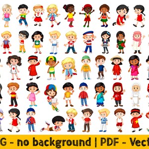 子供のクリップアート PNG デザイン、子供のクリップアート PNG ファイル、多文化の子供の PNG デジタル デザイン、民族衣装を着たかわいい子供のクリップアート バンドル PDF