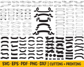 Banner SVG Cut Files: Ribbon Template Bundle (Digital Download)