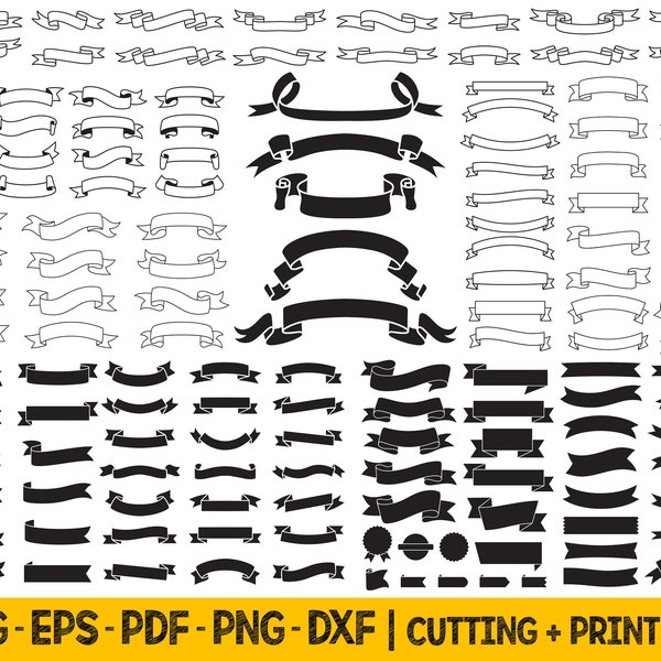 Banner Shapes Svg - Etsy