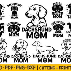 Dachshund Mom SVG Bundle: Dog Mama Vector Clipart (Digital Download)