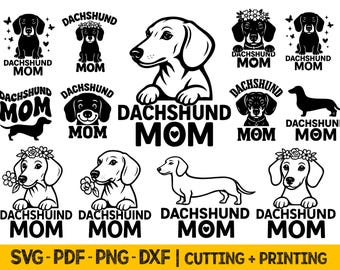 Dachshund Mom SVG Bundle: Dog Mama Vector Clipart (Digital Download)