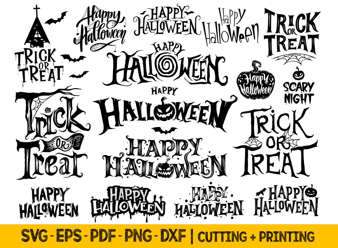 Trick or Treat Svg Sign, Happy Halloween Sign Svg Bundle, Halloween Png ...