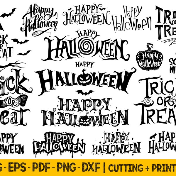 Trick Or Treat Svg Sign, Happy Halloween Sign Svg Bundle, Halloween Png Sublimation Designs, Vector Happy Halloween Cut Files Svg Bundle