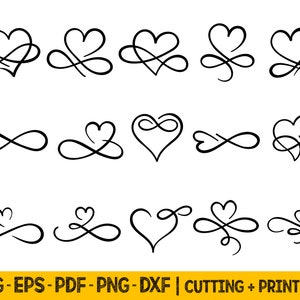Offenes Herz SVG, Valentinstag svg, handgezeichnetes Herz svg, Valentinstag-Svg-Dateien für Cricut, Swirl Hearts Border svg Bundle, Sublimation Png