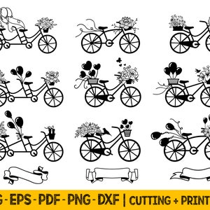 Fahrrad-Blumen-Svg-Datei für Cricut, Blumen-Svg-Schnitt-Datei, Vintage-Svg-Designs, Silhouette-Fahrrad-Svg, Fahrrad-Svg-Bundle, kommerzielle Nutzung svg