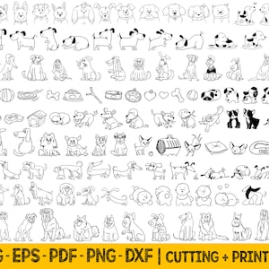 Dog Svg Files For Cricut, Cute Dog Clipart Bundle, Dog Silhouette Svg, Dog Svg Bundle, Dog Png Bundle, Puppy Clipart Outline Svg Files