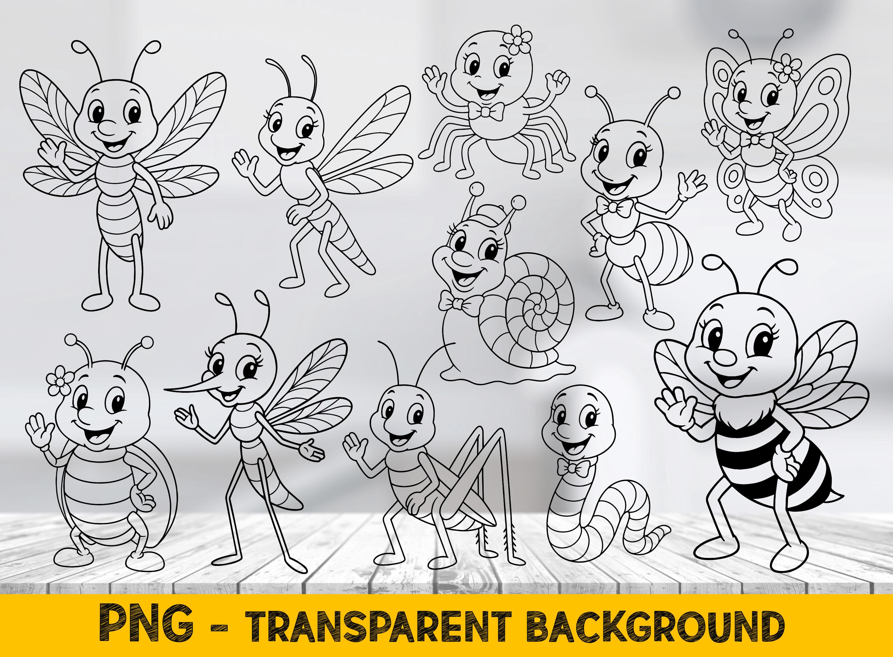 Kids Coloring Pages: Microfauna Animals Clipart (digital Download) - Etsy