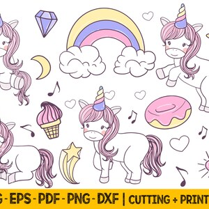 Unicorn Svg For Cricut, Unicorn Clipart Png, Layered Unicorn Svg Files For Cricut, Cute Unicorn Svg Bundle, Unicorn Png Sublimation Designs