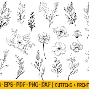 Floral SVG Bundle: Botanical Laser Cut Files (Digital Download)