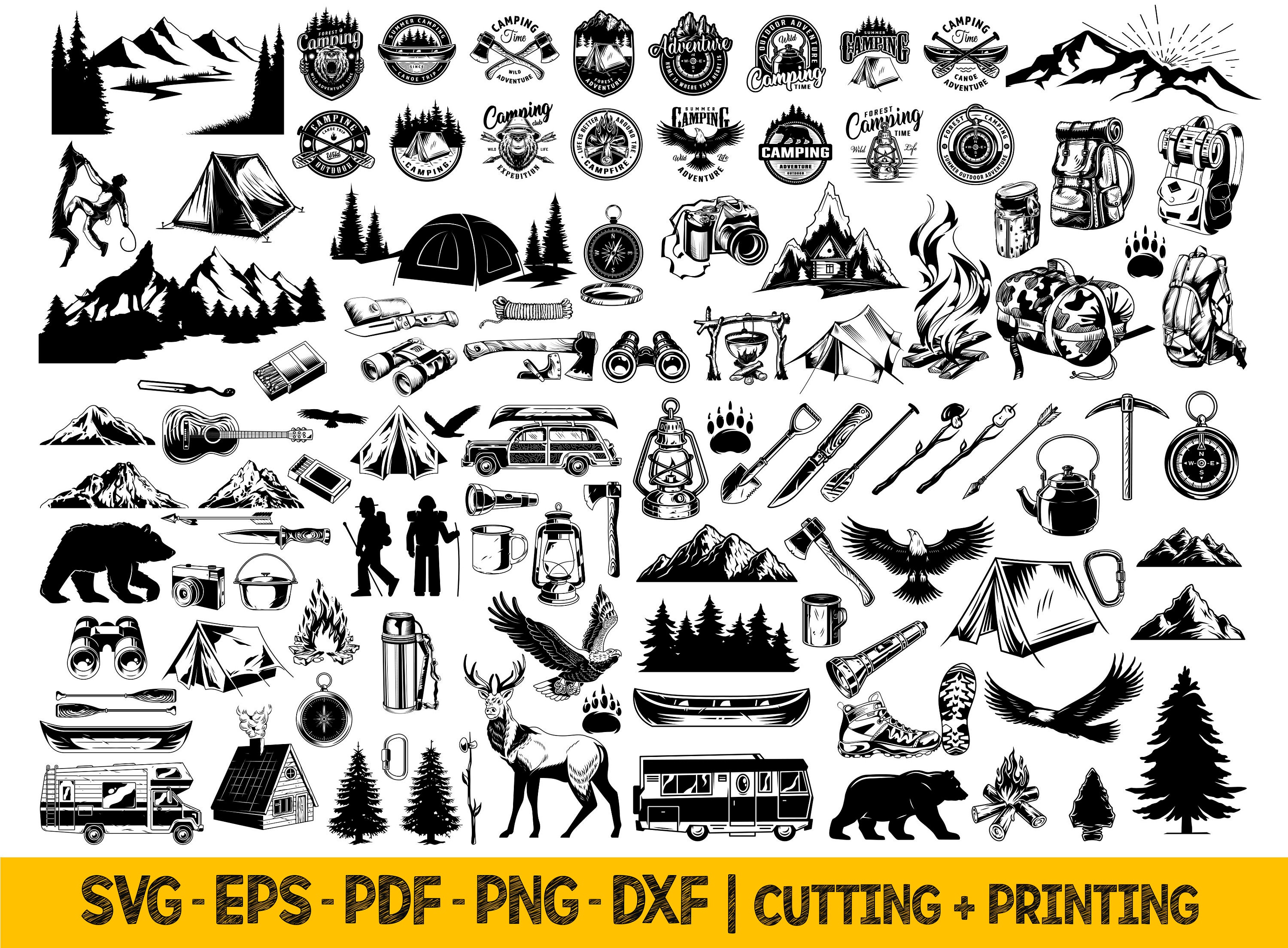Camping Svg Bundle Adventure Svg Files for Cricut Digital - Etsy