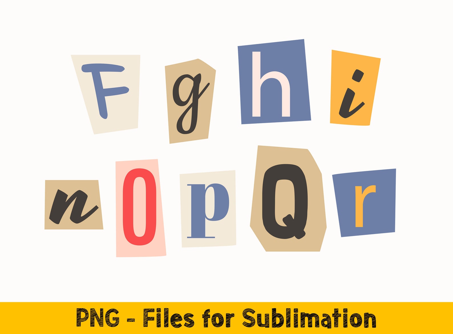 Svg Fonts for Cricut, Alphabet Svg Bundle, Cropped Magazine Letters Svg