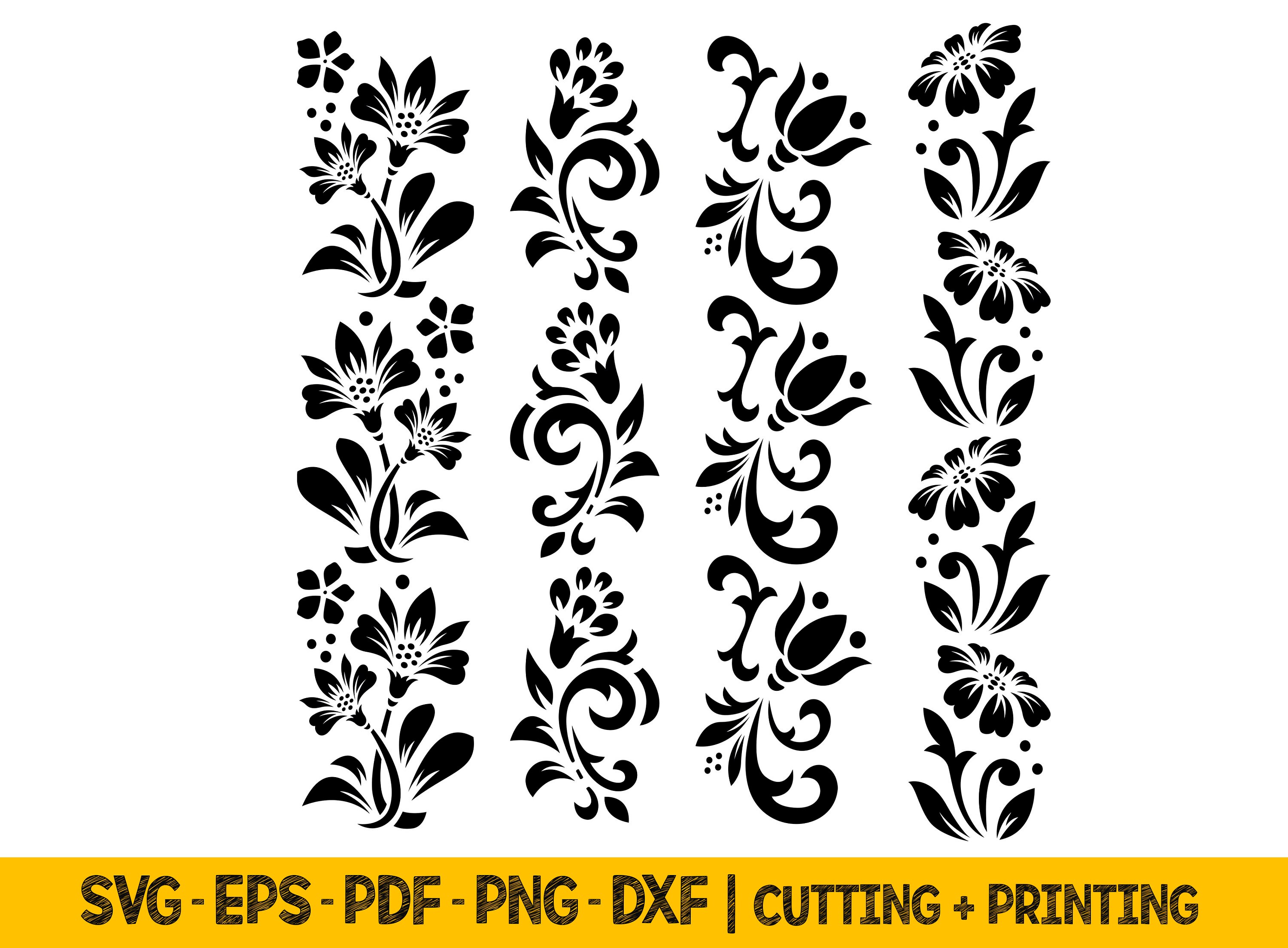 Flower Border Svg Files for Cricut Wedding Flowers Svg Cricut - Etsy