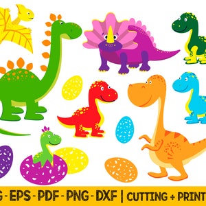 Cute Dinosaur Clipart Layered Svg Designs, Cute Dino Svg Files For Cricut, Baby Dinosaur Svg Files, Dinosaur Svg Bundle, Dinosaur Png Files