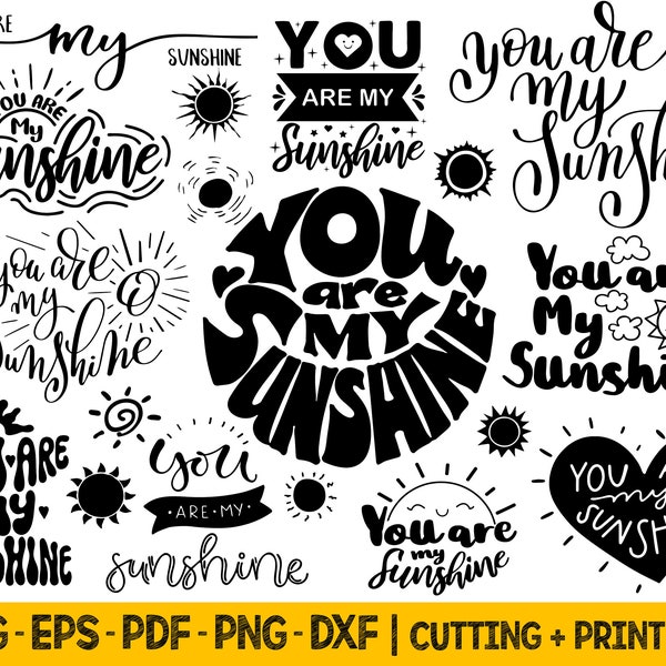 You Are My Sunshine Svg Files For Cricut, Mental Health Svg Bundle, Inspirational Svg For Shirts Designs, Motivational Svg Commercial Use