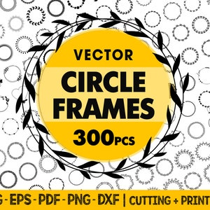 Floral Wreath Circle Frame SVG Bundle (Digital Download)