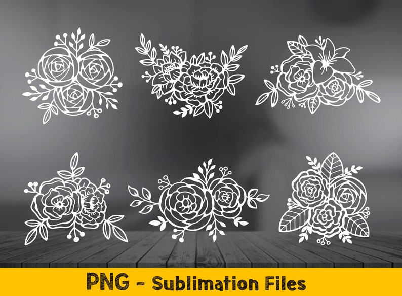 Flower Svg Bundle Floral Svg for Cricut Flower Border Svg Etsy