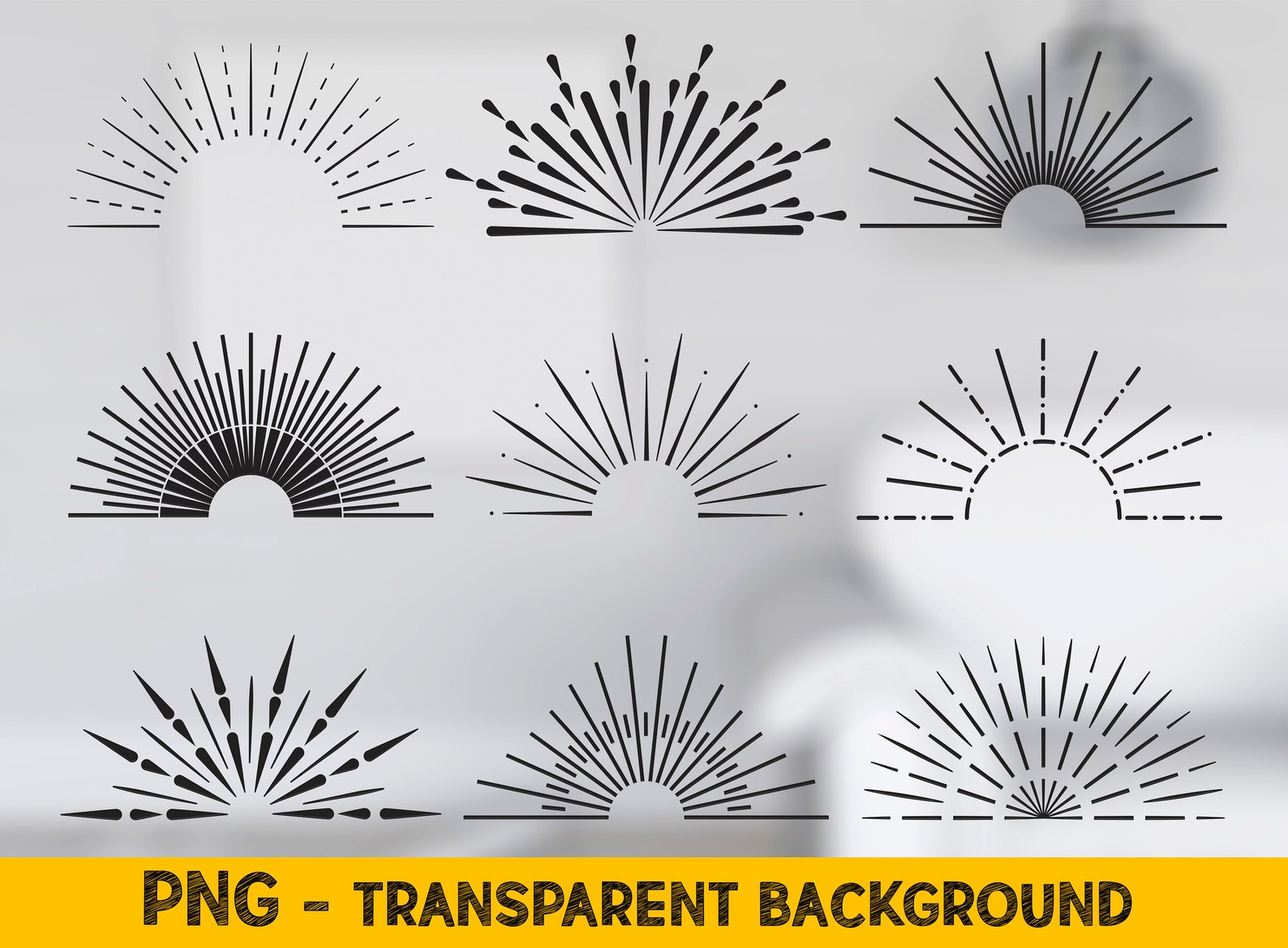 Sunshine Svg Cut Files, Sun Rays Svg Files for Cricut, Half Sun Svg Cut