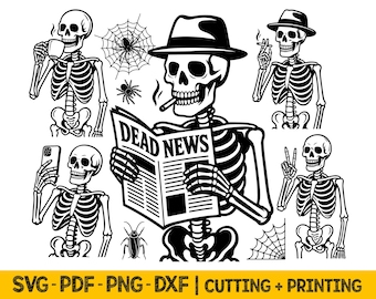 Funny Skeleton Halloween SVG: Cricut, Sublimation Designs (Digital Download)