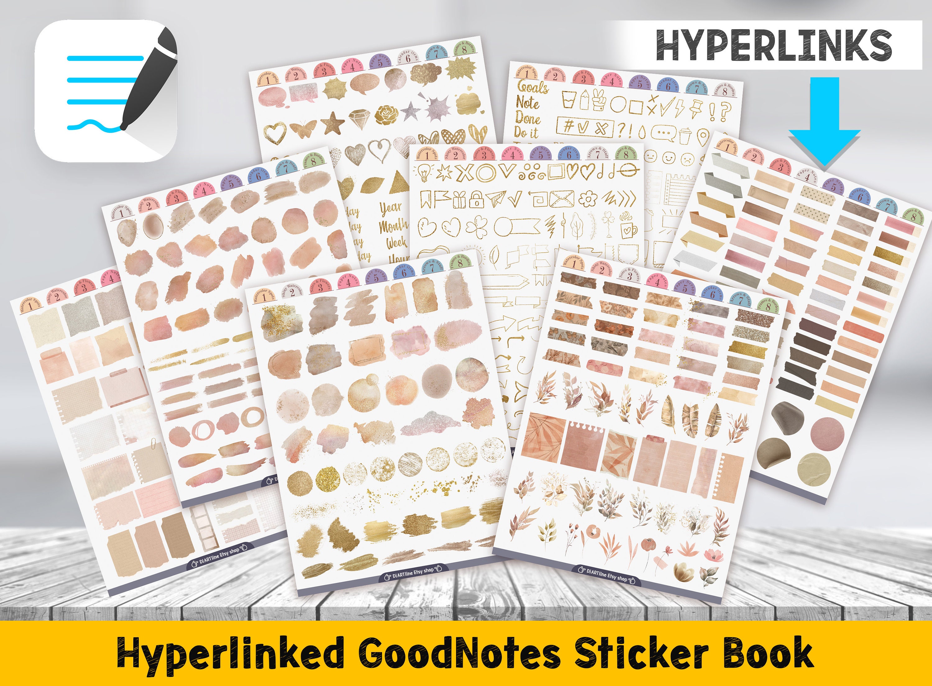 Digital Planner Stickers Kit, Planner Stickers Digital for Goodnotes ...