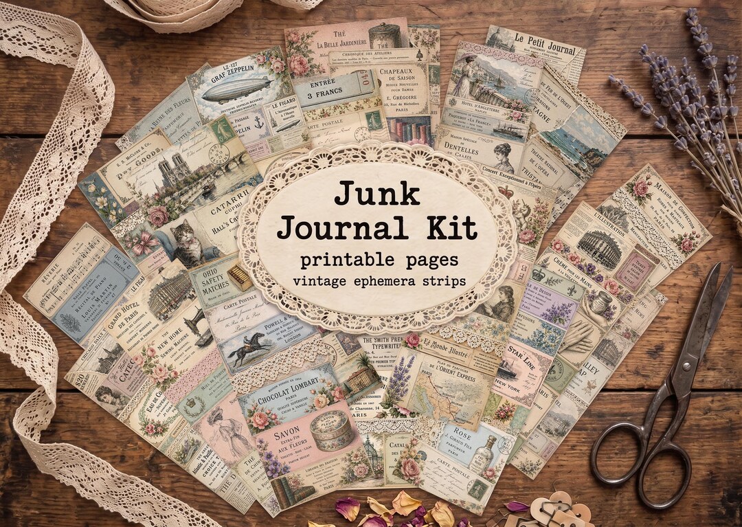 Victorian Ephemera Junk Journal Pages, Vintage Digital Ephemera Junk ...