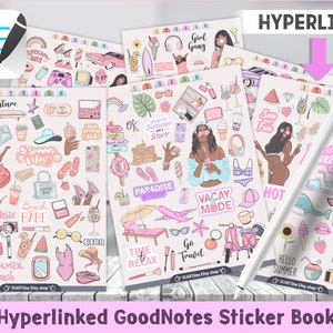 African American Ladies Goodnotes Stickers set of 250 stickers
