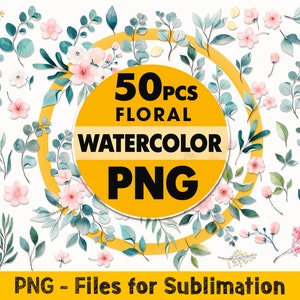 Arquivos de flores em aquarela PNG para sublimação, clipart floral em aquarela PNG retrô, pacote de designs florais em PNG de fazenda, clipart floral rosa