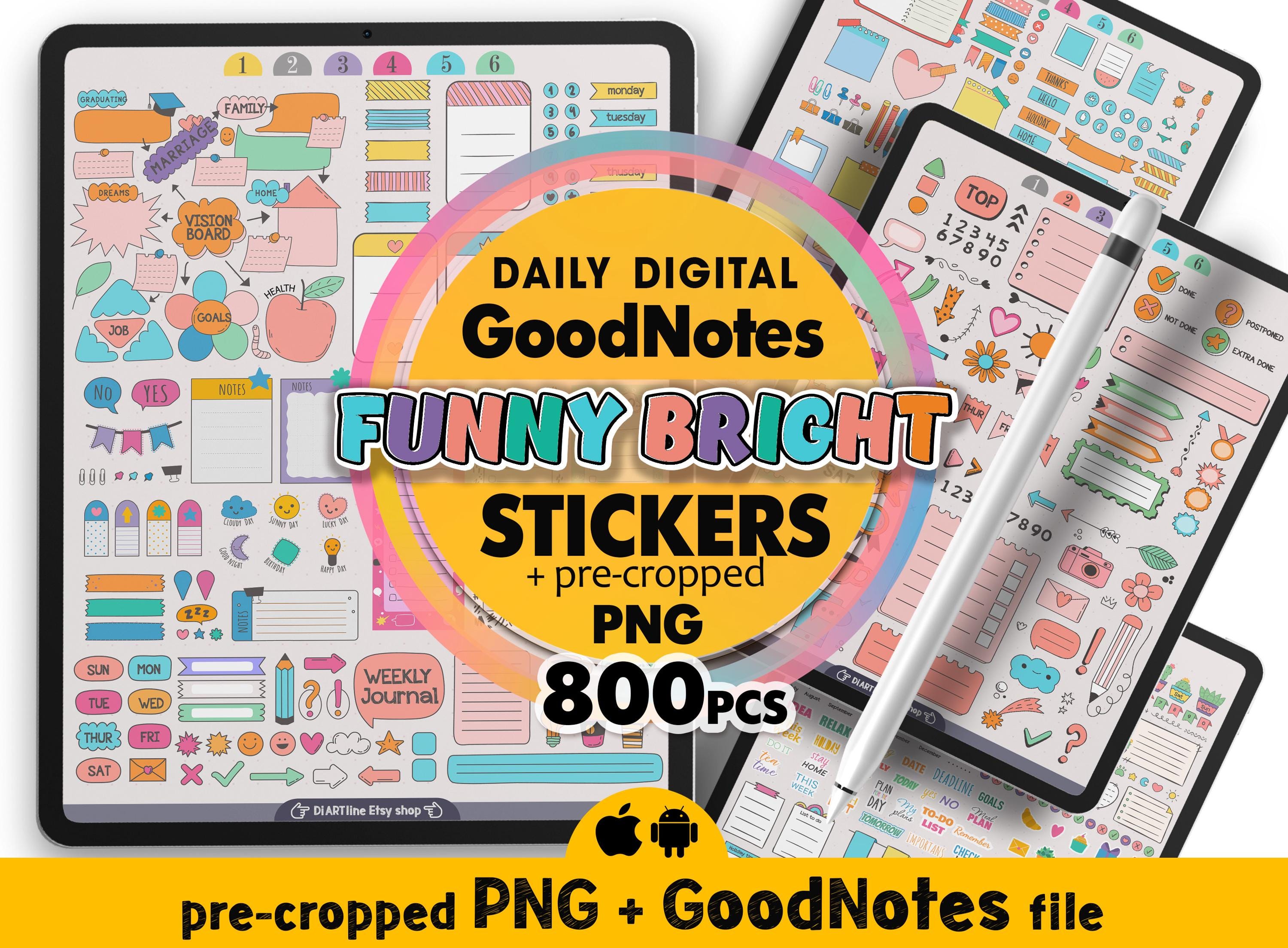 Goodnotes planner stickers digital, Daily planner colorful goodnotes stickers, Goodnotes elements for digital notes, Cute planner stickers