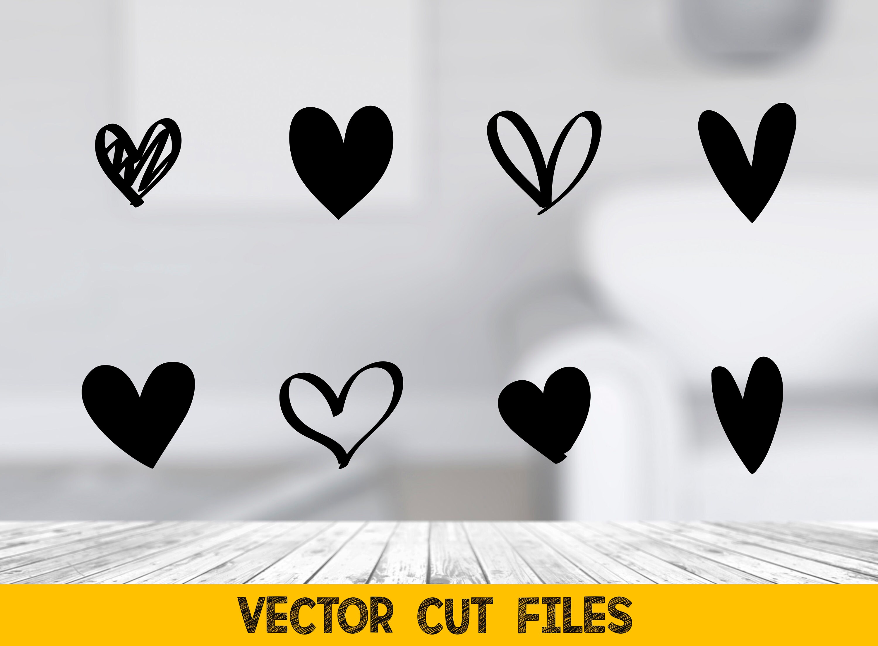 Hand Drawn Heart SVG Bundle: Valentine's Day Cricut Files (digital ...