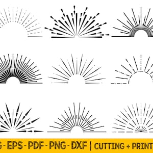 Pliki Svg Sunshine Cut, Pliki Svg Sun Rays dla Cricut, Pliki Svg Half Sun Cut, Pliki Svg Summer, Pliki Svg Boho Sun, Pliki Png Sun do sublimacji