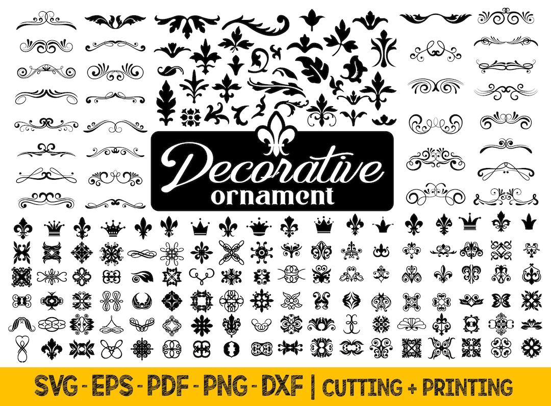 Monogram Svg Files for Cricut, Decorative Ornament Svg, Art Deco Border