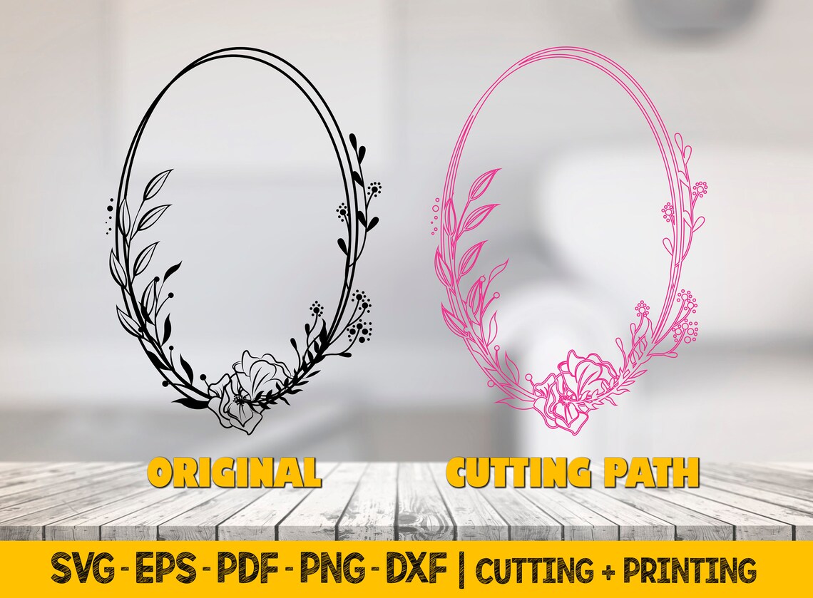 Floral Frame Svg Flower Svg Files for Cricut Flower Border Etsy Canada