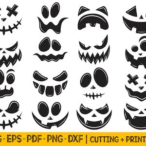 Spooky Ghost Face Svg bundle of files for cricut, sublimation, print and laser cut files in SVG, PDF, EPS, DXF formats and PNG format without background to create a design