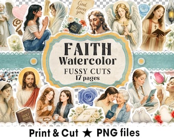 Junk journaling stickers - Watercolor junk journal kit digital Christian Ephemera: 150+ PNGs for Junk Journals (Digital Download)
