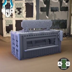 Weapon Store - Container Market - Arctanis Games - Resin 3D Printed Miniature - Sci-Fi - Modern - Terrain - 28 mm
