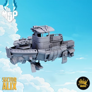 Merchant Ship Pirate Version - Sector AL-IX - Bishok Mini - 12mm Scale - 3D Printed Miniature - Terrain - SciFi - High Detail - Resin