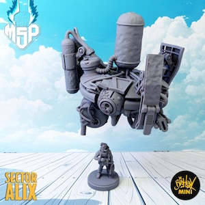 Troubled Sky Dr Simon And Amalgam - Sector AL-IX - Bishok Mini - 12mm Scale - 3D Printed Miniature - Terrain - SciFi - High Detail - Resin