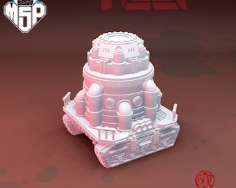 Reactor auxiliar del tren terrestre Titanicus Civitas - Terreno oscuro y sombrío - Miniatura impresa en 3D - Ciencia ficción - Industrial - 6/8 mm - Resina