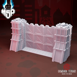 Walls Of Mytilene Titan Gate - GrimDark Terrain - 3D Printed Miniature - Sci-Fi - Industrial - 6/8 mm - Resin