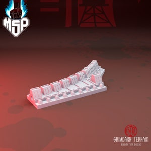 Heresy Train Forked Junction - GrimDark Terrain - 3D Printed Miniature - Sci-Fi - Industrial - 6/8 mm - Resin