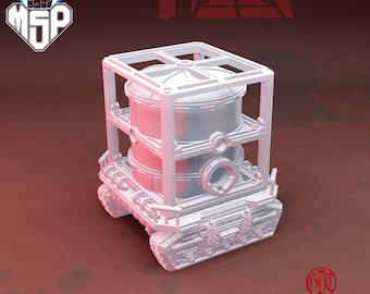 Tren terrestre Titanicus Civitas Promethium Macrotainer - Terreno GrimDark - Miniatura impresa en 3D - Resina