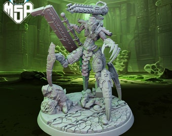 Scorpion Lord - Necroyd Tomb Lords - Grim Space Opera - 3D Printed Miniature - SciFi - Grimdark - 28/32 mm - High Detail - Resin Print