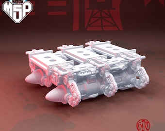 Carga de misiles Samson Makro - Terreno oscuro y sombrío - Miniatura impresa en 3D - Ciencia ficción - Industrial - 6/8 mm - Resina